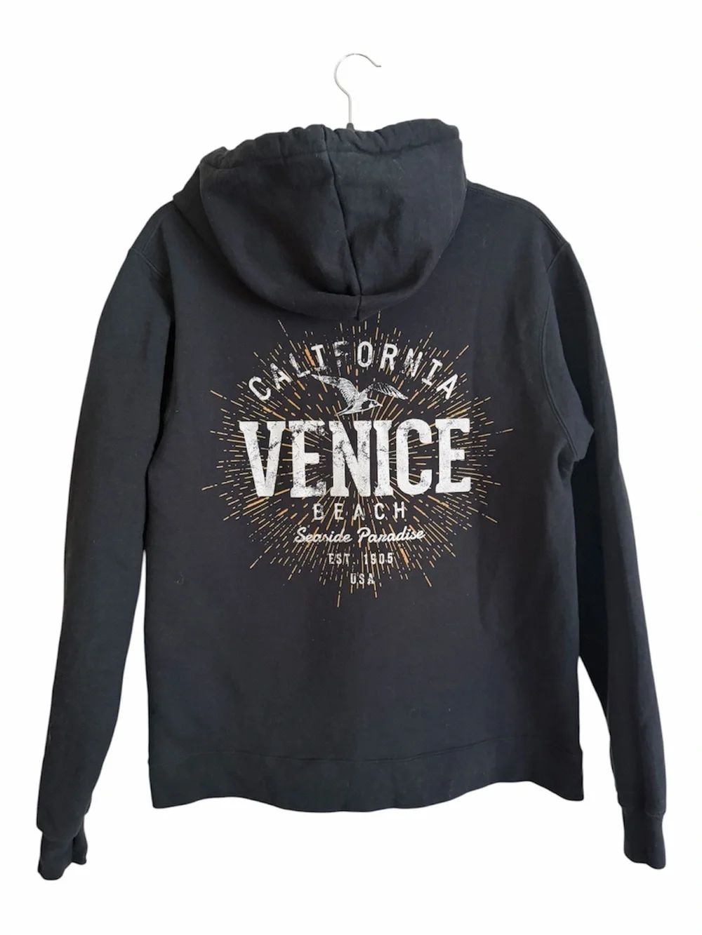 Venice Beach Graphic Hoodie Streetwear Sweatshirt - Black